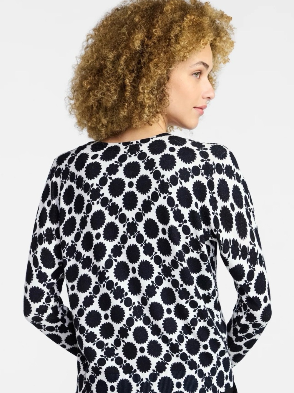 NWT Time and Tru Twin Set Cardigan Shell Sweater L 12 14 Blue Twilight Geometric - Picture 7 of 12